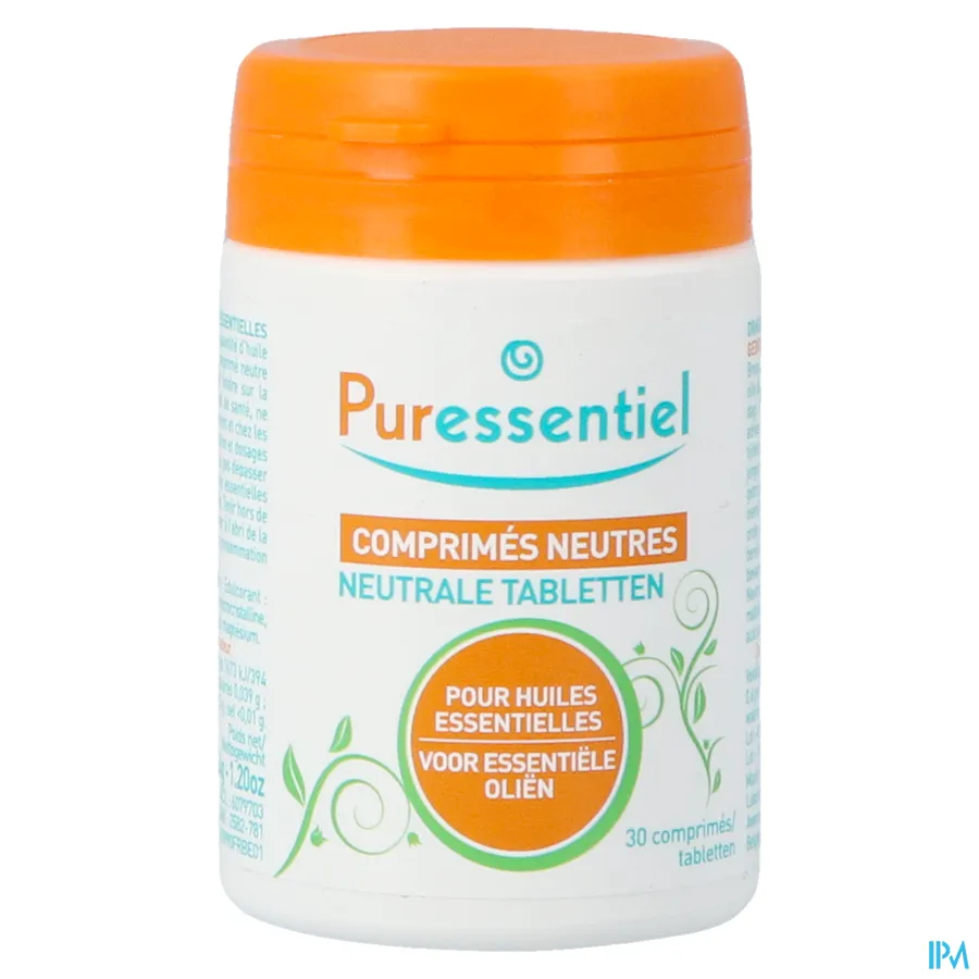 packshot van Puressentiel Neutrale Tabletten Voor Essentiële Oliën 30 Tabletten