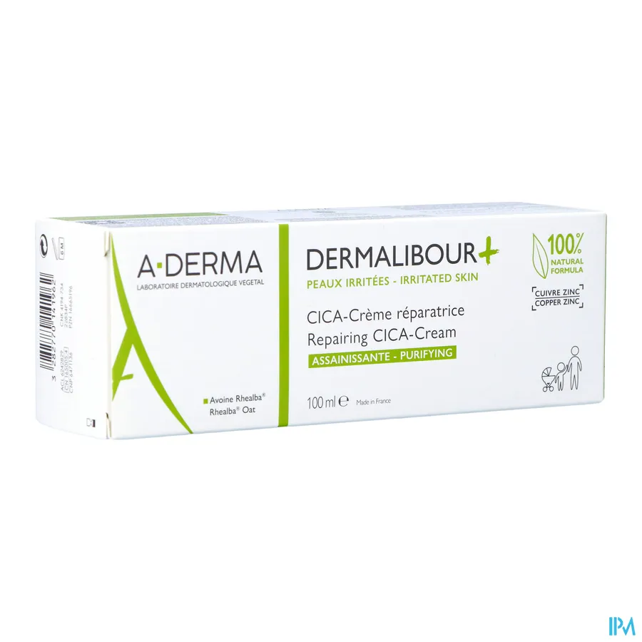 packshot van Aderma Dermalibour + Herstellende CICA-Crème 100 ml