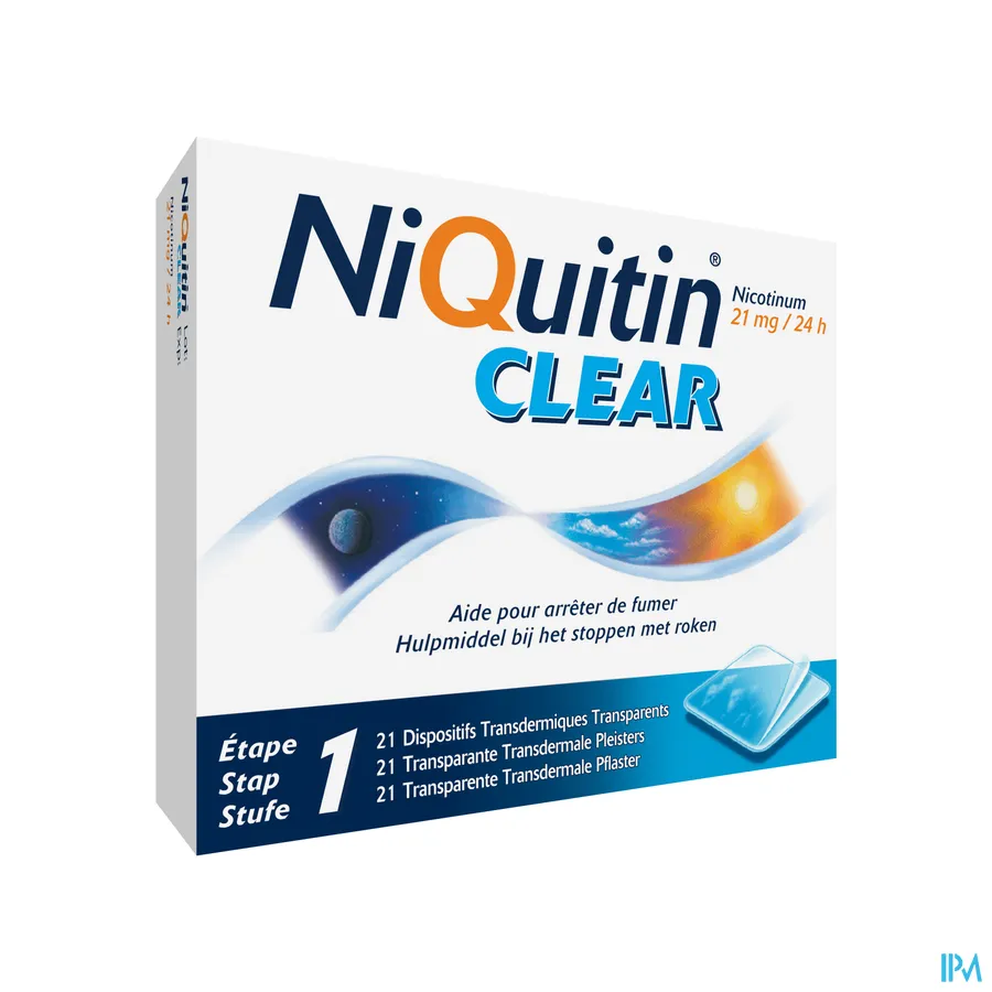 packshot van Niquitin clear patches 21mg 21 pleisters