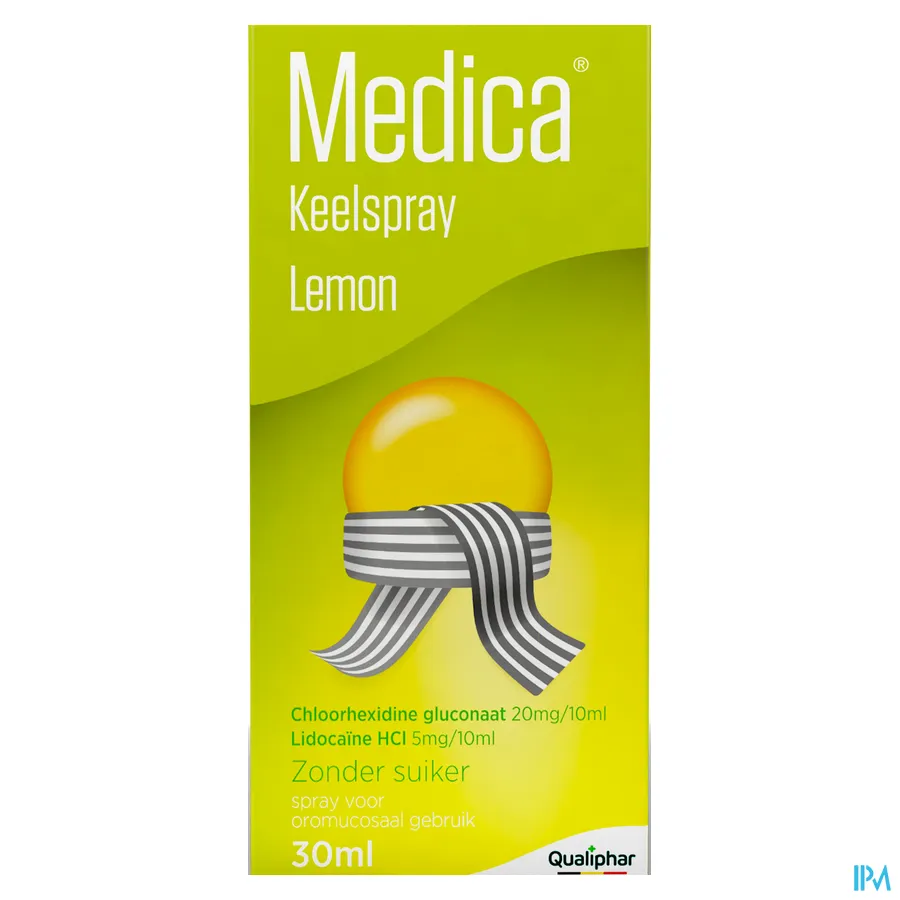 packshot van Medica Keelspray Lemon zonder Suiker 30 ml