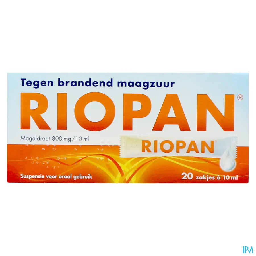packshot van Riopan tegen Brandend Maagzuur 20 Zakjes