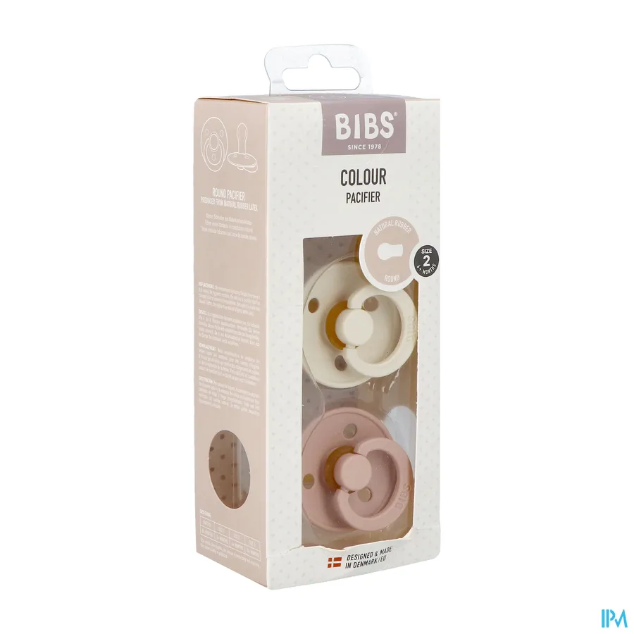 packshot van Bibs 2 Fopspeen Duo Ivory & blush