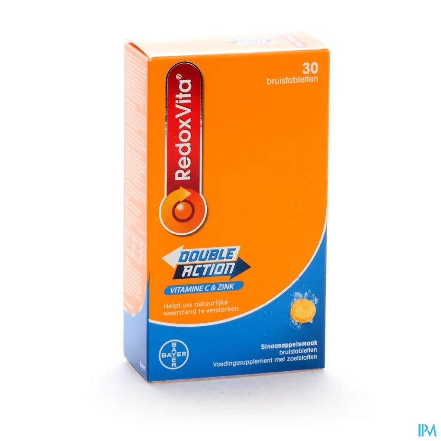 packshot van Redoxvita Double Action met Vitamine C en Zink 30 Bruistabletten