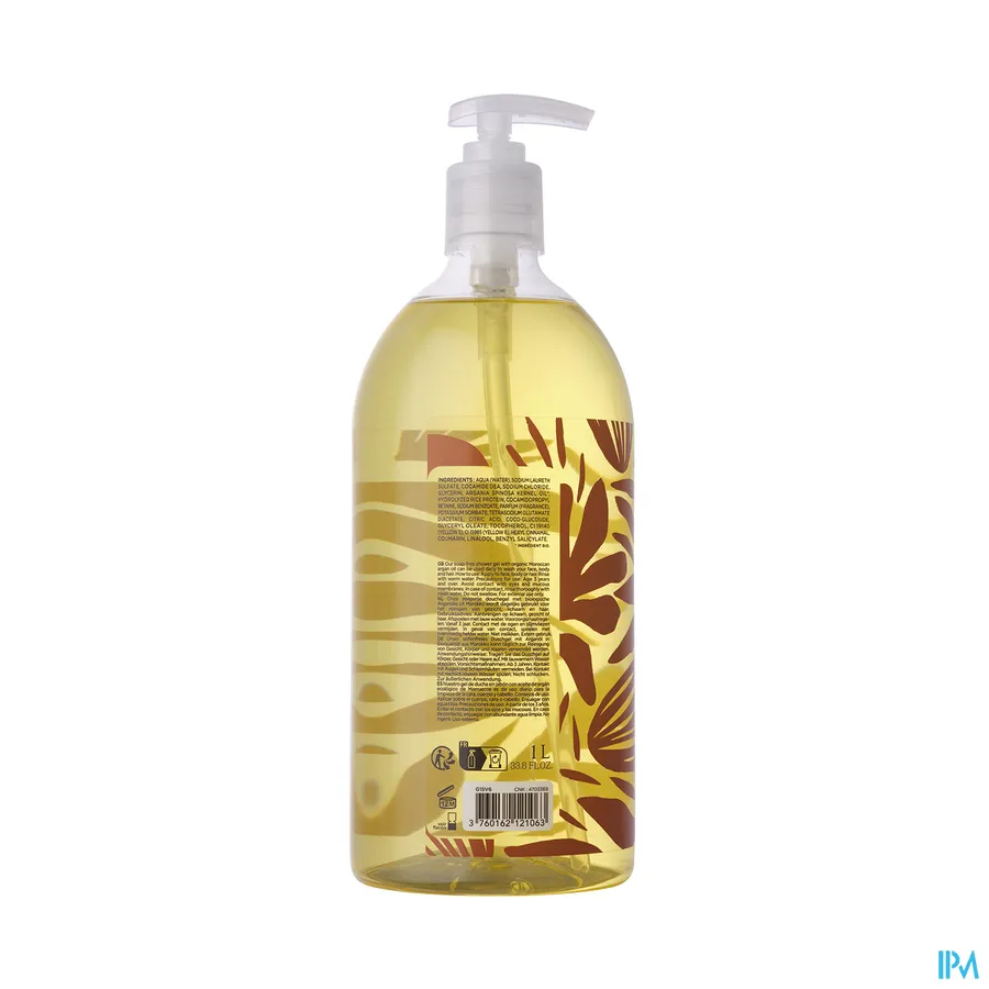 packshot van Cosm'ethik Douchegel Bio Arganolie Pompfles 1l