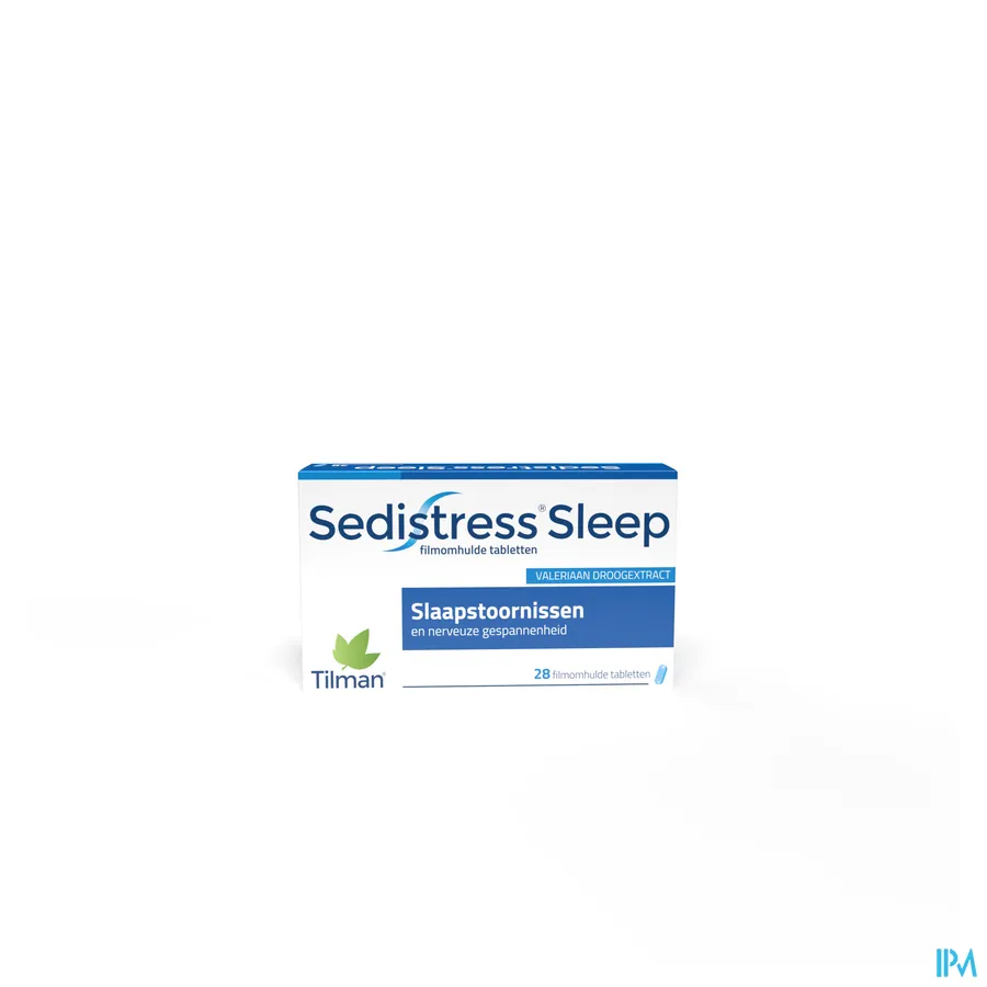 packshot van Sedistress Sleep tegen Slaapstoornissen en Nerveuze Gespannenheid met Valeriaanextract 28 Tabletten