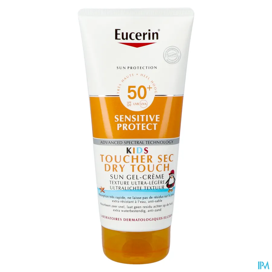packshot van Eucerin Kids Sensitive Protect Dry Touch Sun Gel-Crème SPF 50+ 200 ml