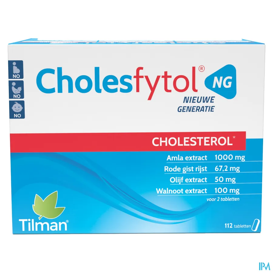 packshot van Cholesfytol NG voor Cholesterol met Rode Gist Rijst en Olijfextract 112 Tabletten