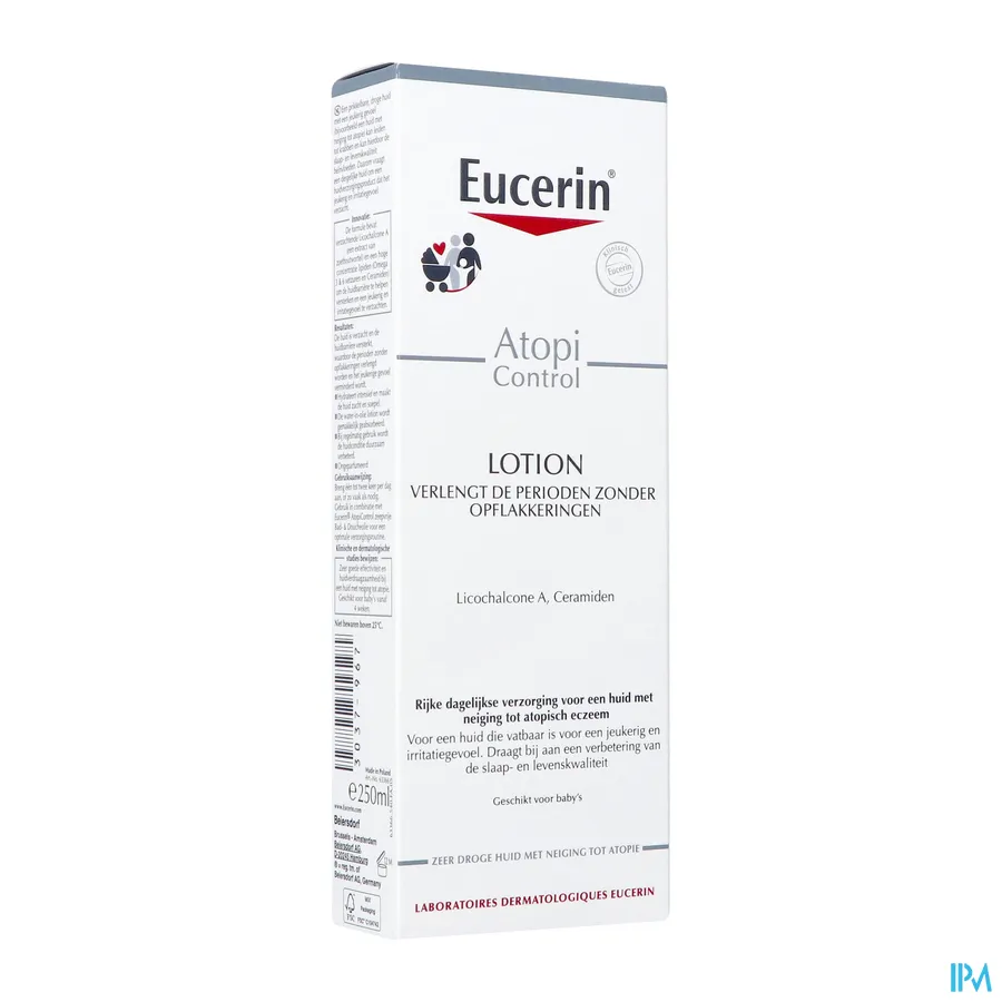 packshot van Eucerin AtopiControl Kalmerende Lotion 250ml