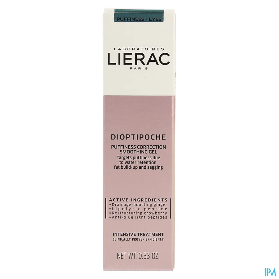 packshot van Lierac Dioptipoche Gladmakende Gel tegen Wallen voor Ogen Tube 15 ml