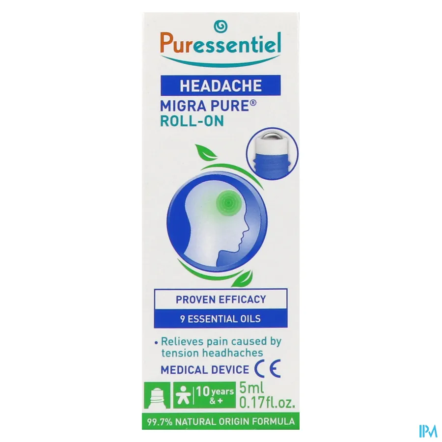 packshot van Puressentiel Hoofdpijn Roller 9