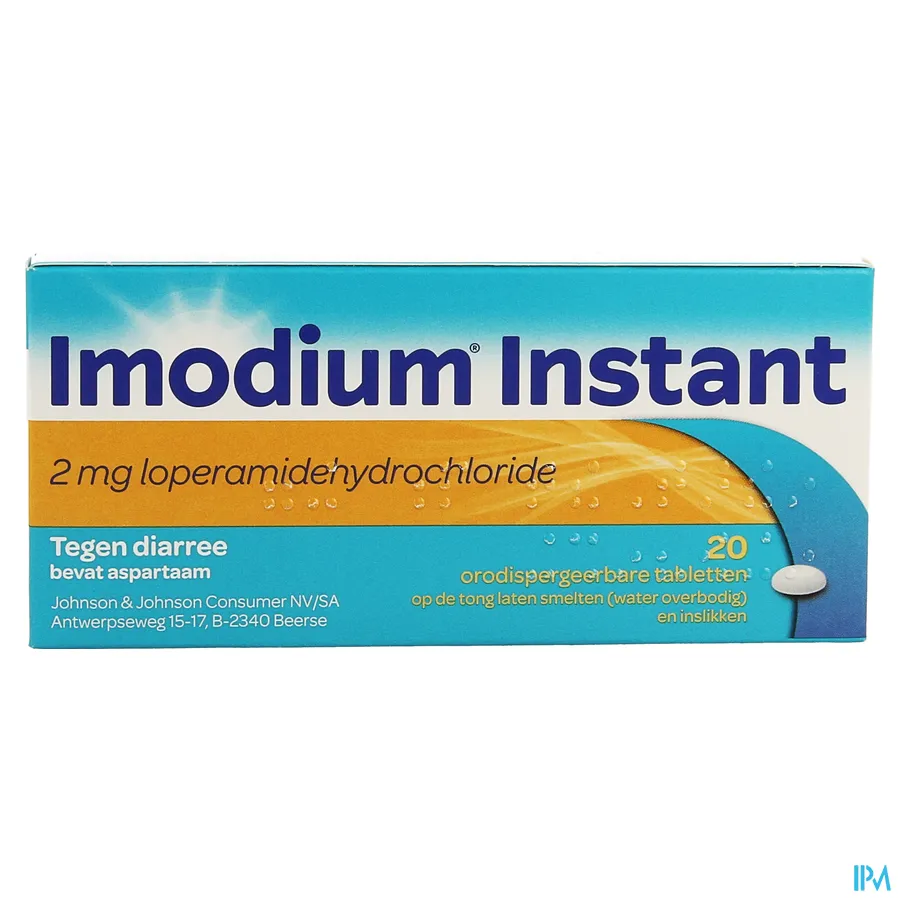 packshot van Imodium Instant 20 tabletten