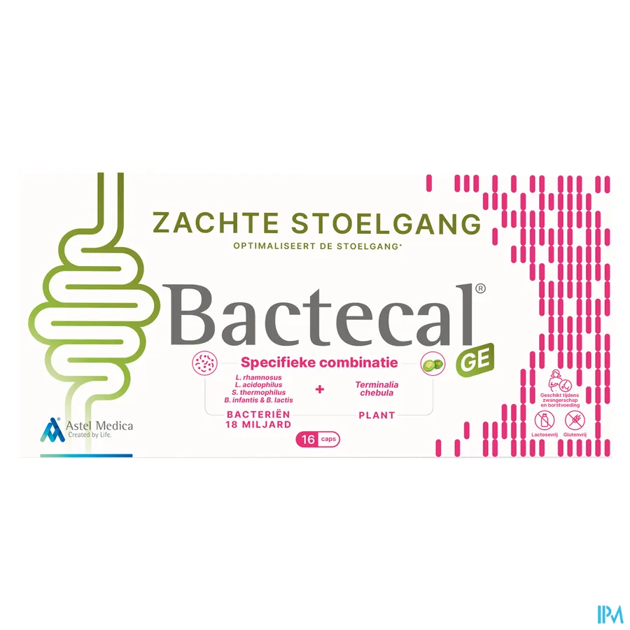 packshot van Astel Medica Bactecal GE 16 capsules