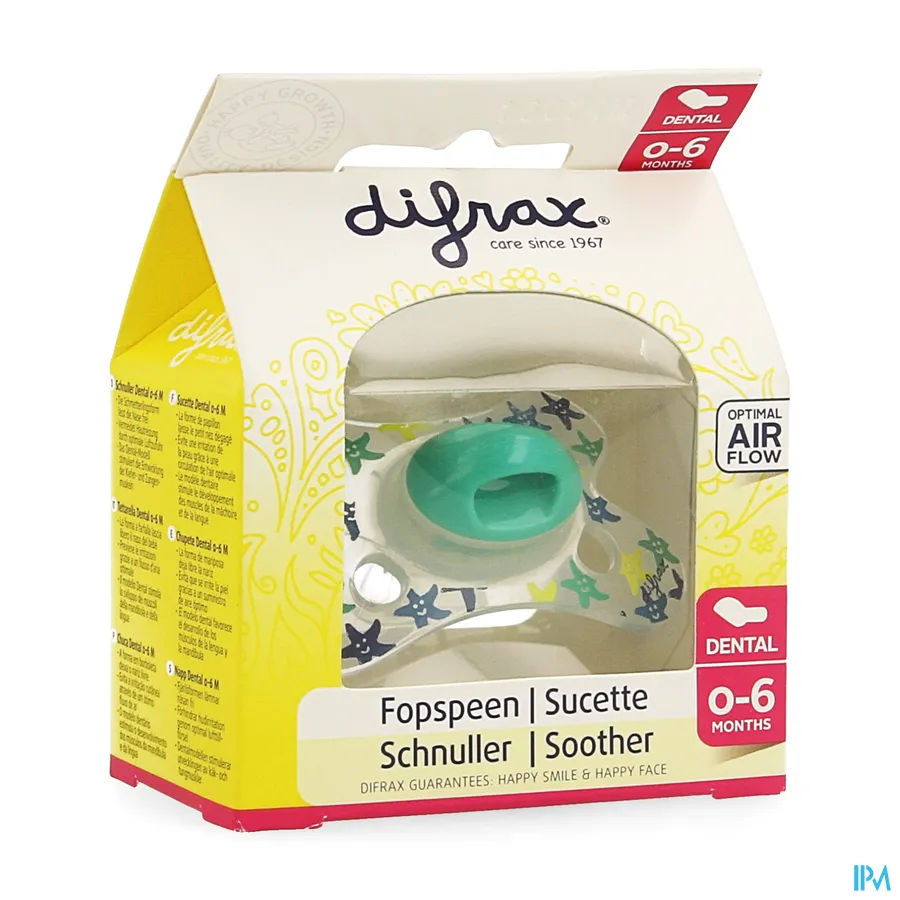 packshot van Difrax Fopspeen Sil Mini-Dental Girl 0-6m