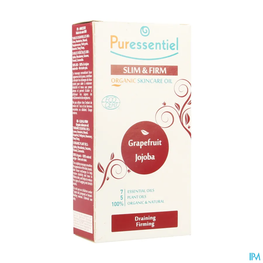 packshot van Puressentiel Bio-Verzorgingsolie Afslanken met Pompelmoes en Jojoba 100 ml