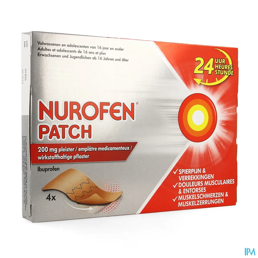 packshot van Nurofen Patch 200 mg 4 stuks