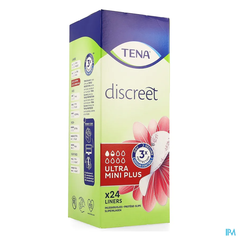 packshot van TENA Discreet Ultra Mini Plus 24 stuks