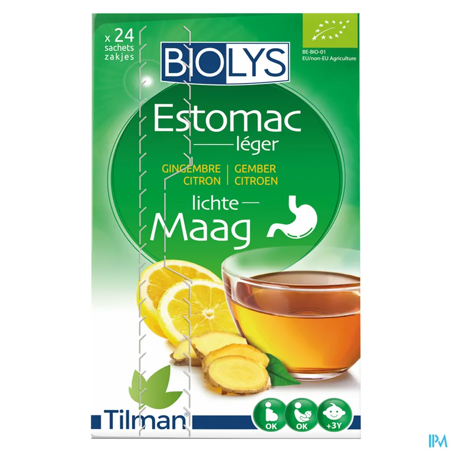 packshot van Tilman Biolys Lichte Maag Gember-Citroen 24 zakjes