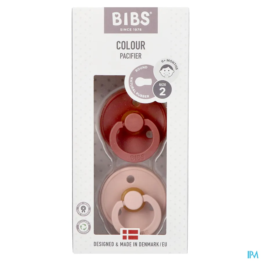 packshot van Bibs Fopspeen Duo Woodchuck/ Blush 6-18 2 stuks