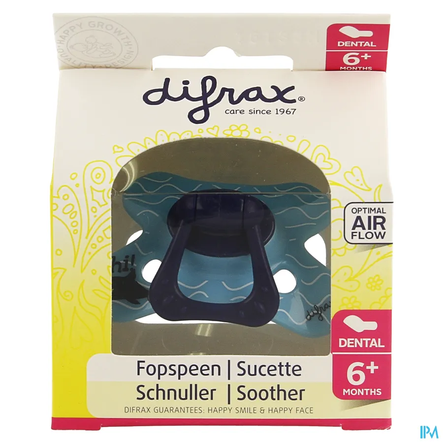 packshot van Difrax Fopspeen Sil Dental Girl +6 m