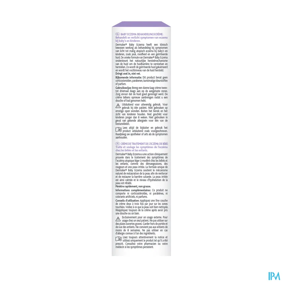 packshot van Dermalex Atopisch Eczema Crème Baby 30 g