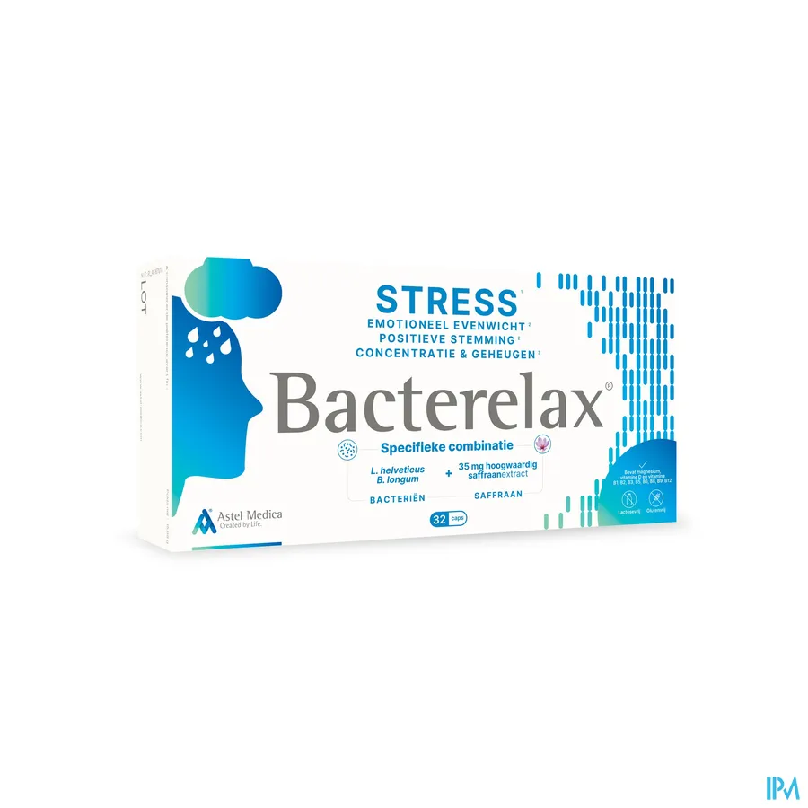 packshot van Bacterelax 32 capsules