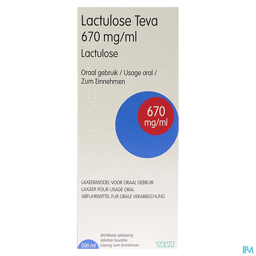 packshot van Lactulose Teva Siroop 500 ml