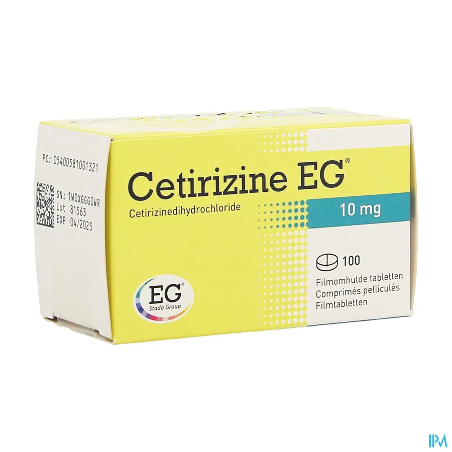 packshot van Cetirizine 10 mg 100 Tabletten