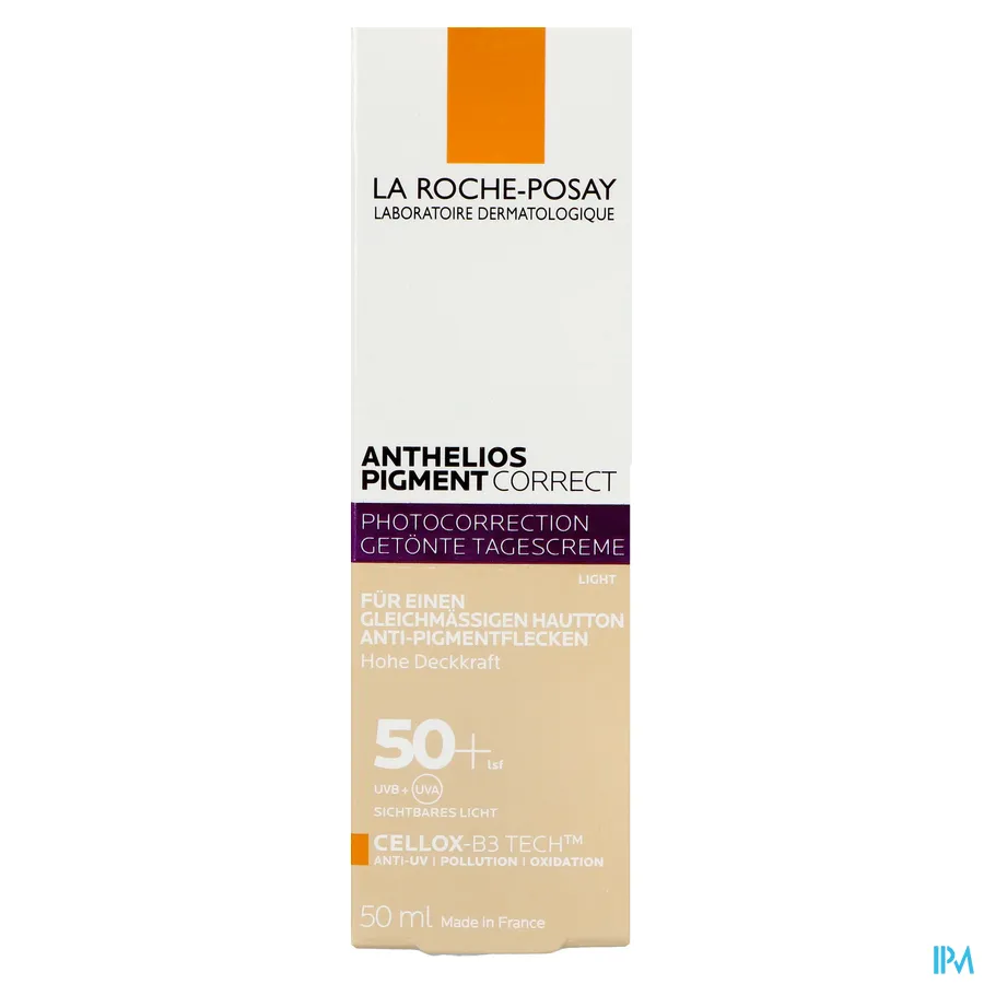 packshot van La Roche-Posay Anthelios Pigment Correct SPF 50+ Getint Light 50 ml