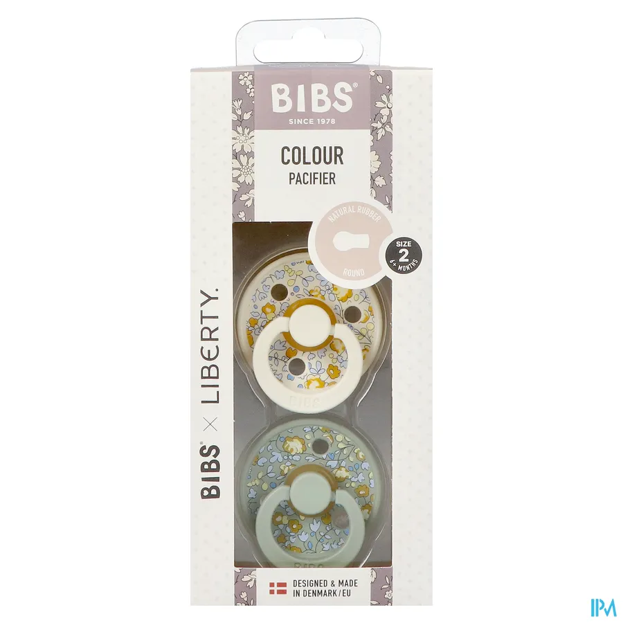 packshot van Bibs 2 Fopspeen Liberty Latex Rond Duo Eloise Sage