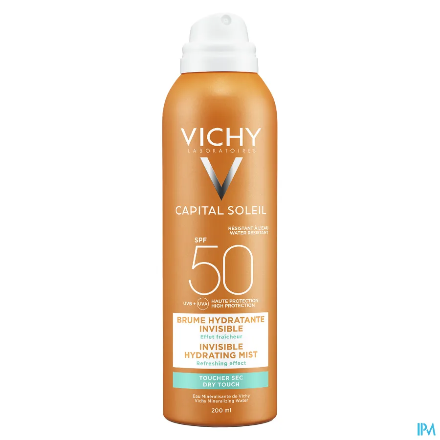 packshot van Vichy Ideal Soleil Onzichtbare Hydraterende Zonnemist met SPF 50 200 ml