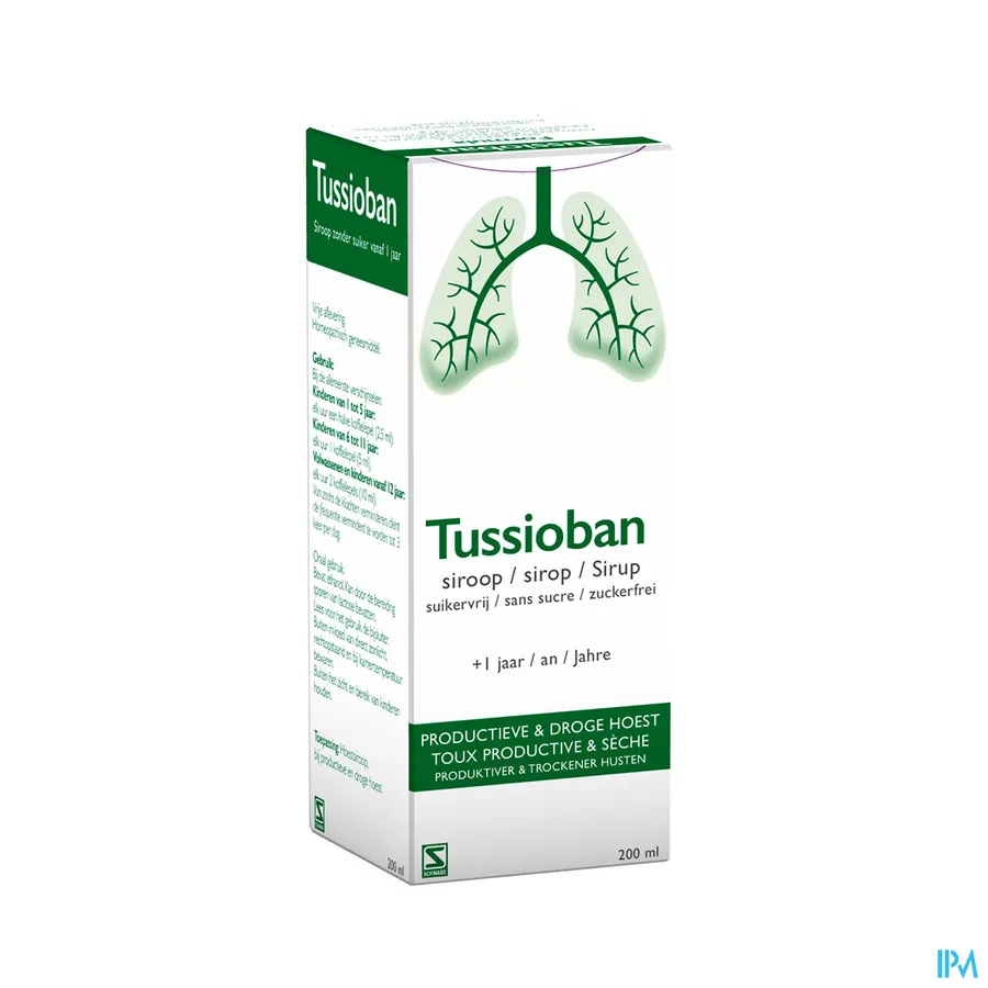 packshot van Tussioban Siroop 200 ML
