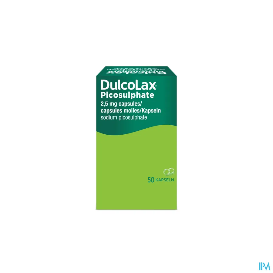 packshot van Dulcolax Picosulphate Laxeermiddel met 2,5 mg 50 Capsules
