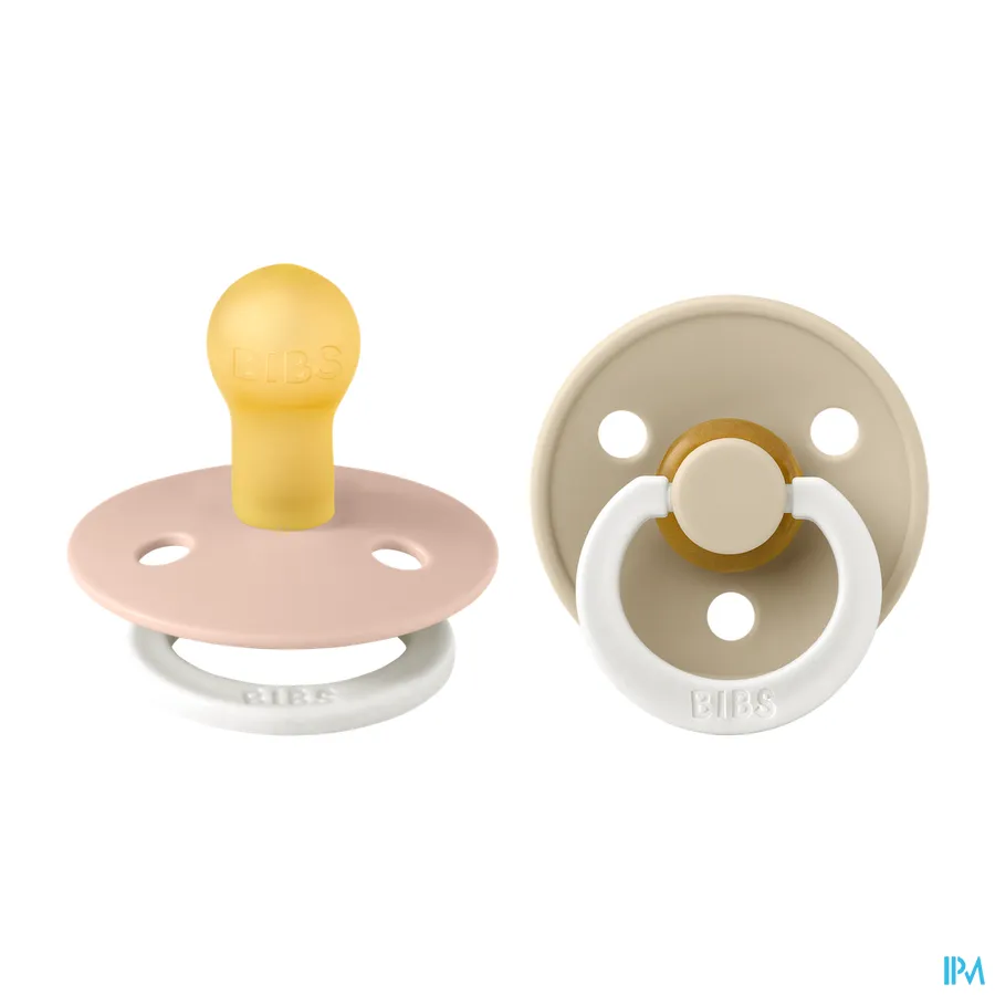 packshot van Bibs Glow in the Dark Fopspeen Duo Vanilla/Blush 0-6 2 stuks