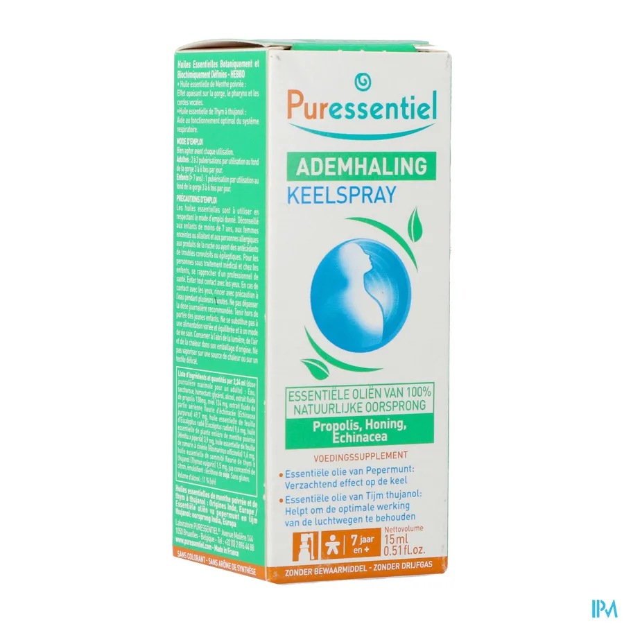 packshot van Puressentiel Ademhaling Keelspray 15 ml