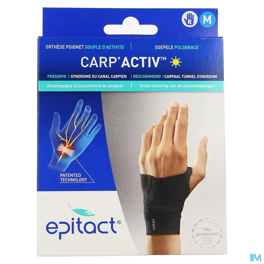 packshot van Epitact Carp'Activ Soepele Polsbrace Rechts M 1 stuk