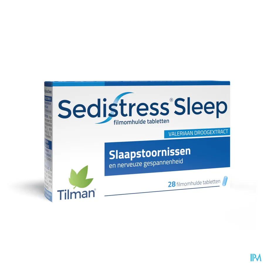 packshot van Sedistress Sleep tegen Slaapstoornissen en Nerveuze Gespannenheid met Valeriaanextract 28 Tabletten