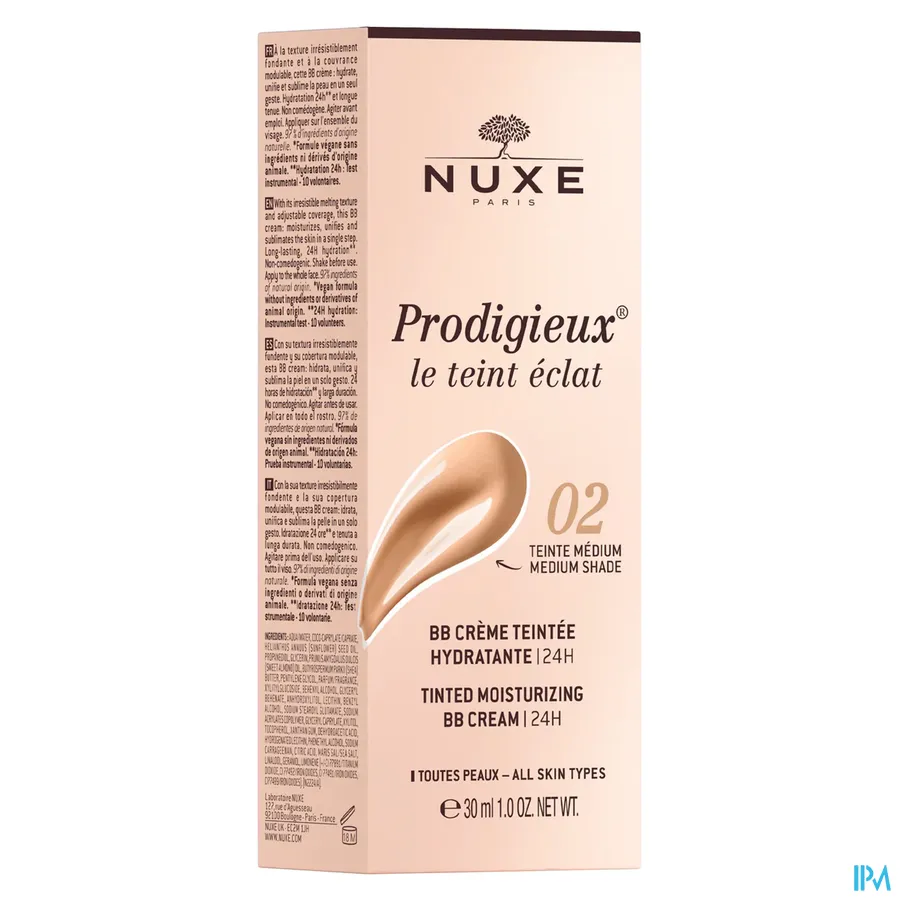 packshot van Nuxe Prodigieux Bb Creme Medium Getinte 02 30ml