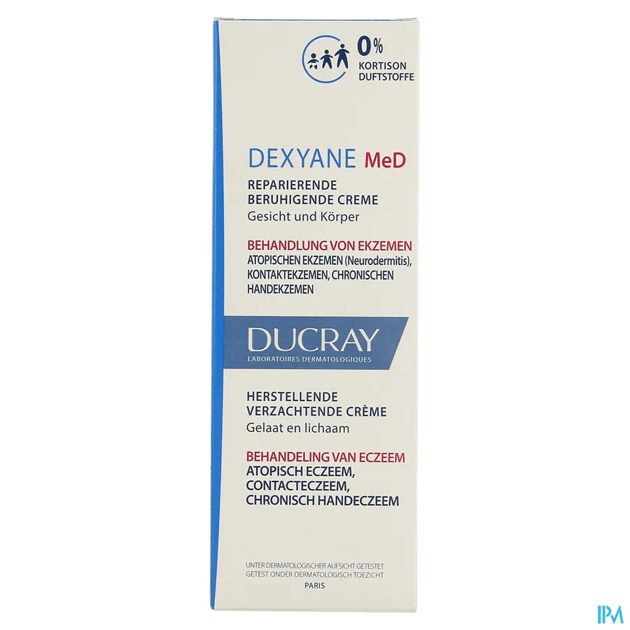 packshot van Ducray Dexyane MeD Herstellende Verzachtende Crème voor Behandeling van Eczeem van Gelaat en Lichaam 100 ml