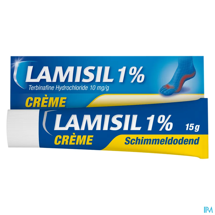 packshot van Lamisil Crème 1% Schimmeldodende Crème Tube 15 g