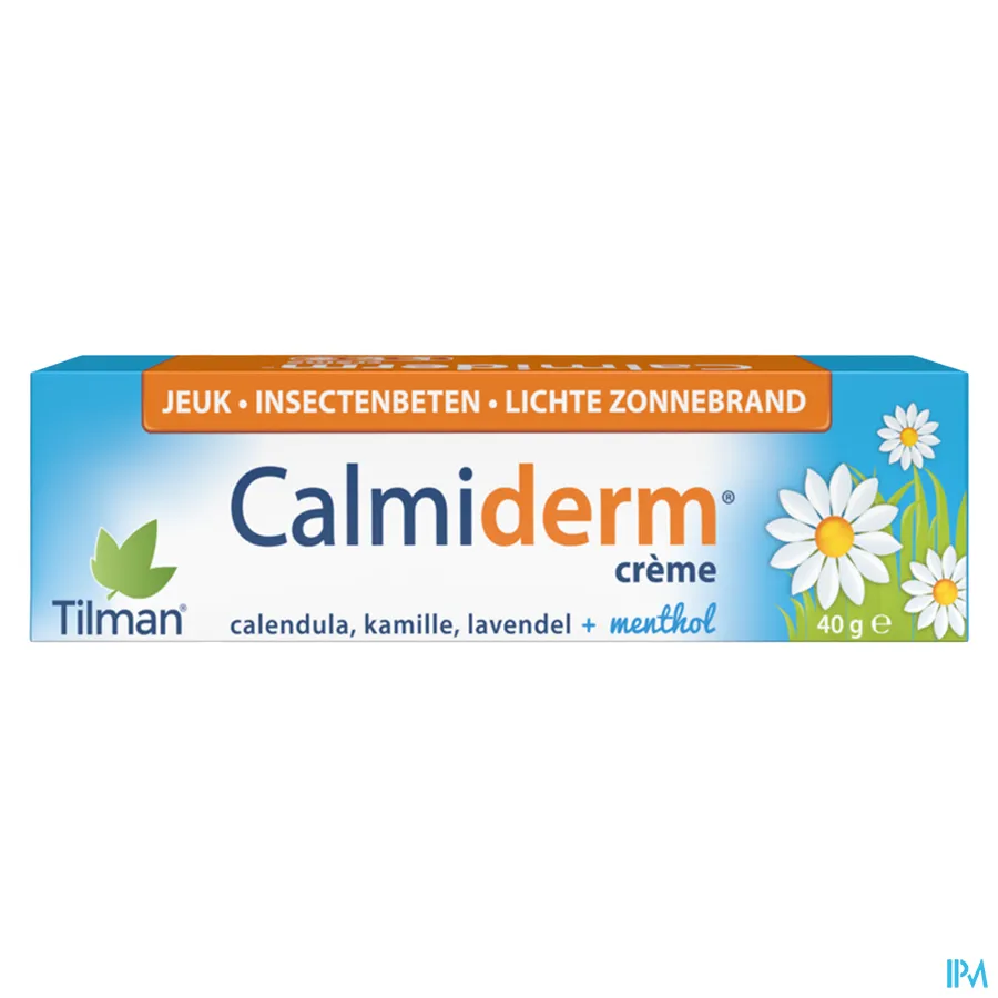 packshot van Calmiderm Crème tegen Jeuk, Huidirritaties en Insectenbeten met Calendula, Kamille en Lavendel Tube 40 g