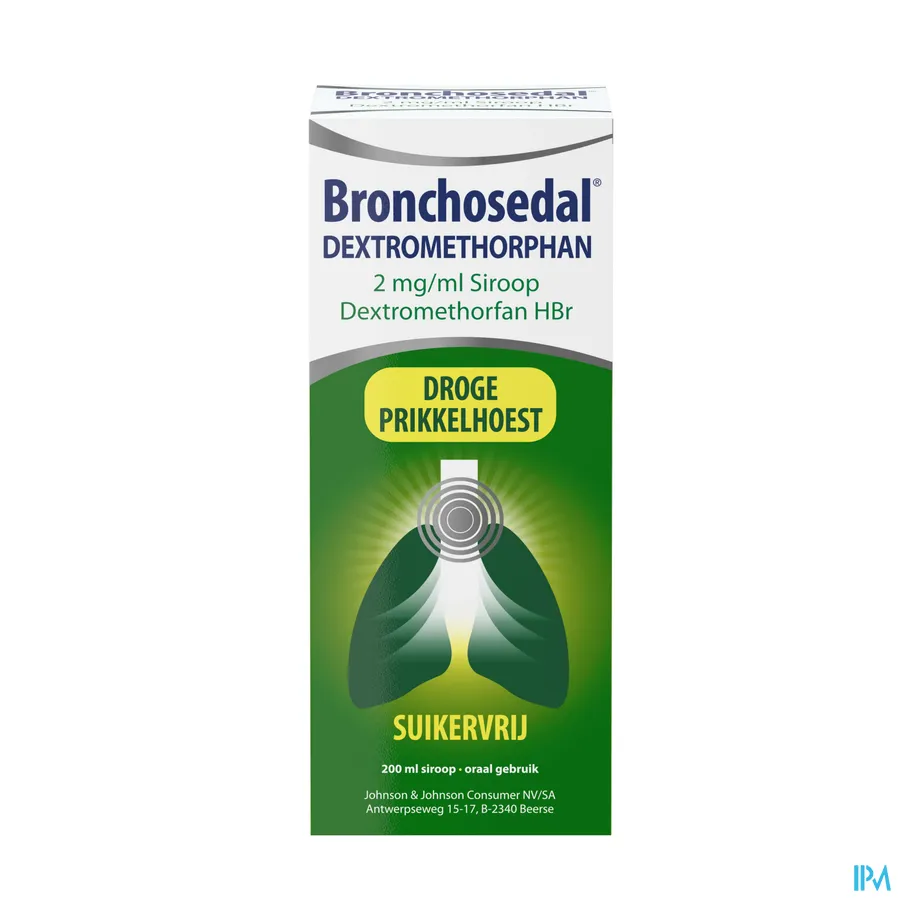 packshot van Bronchosedal Dextromethorphan Zonder Suiker 200ml siroop