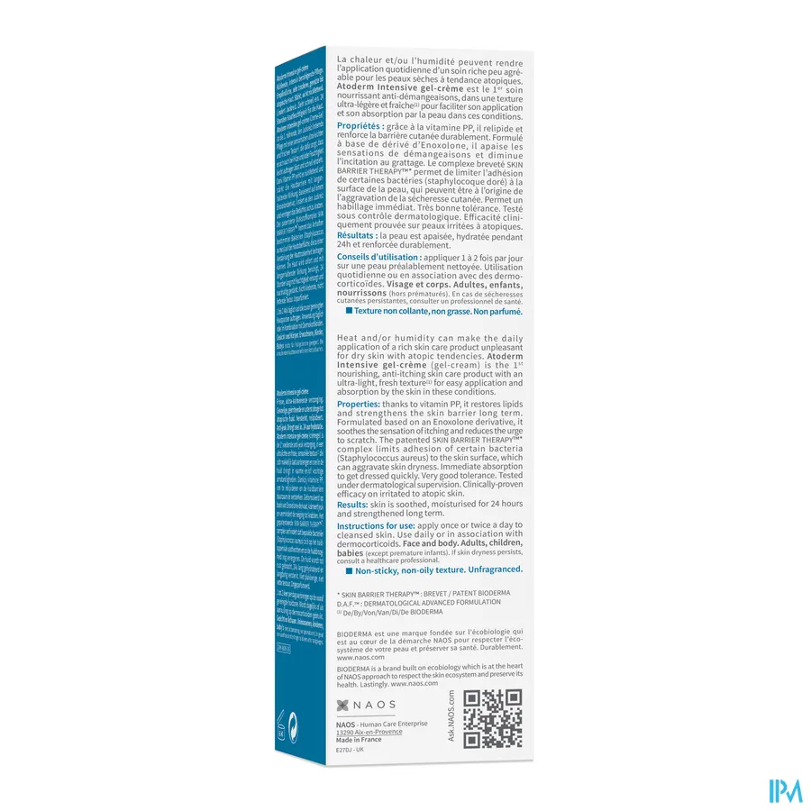 packshot van Bioderma Atoderm Intensieve Gelcrème 75 ml