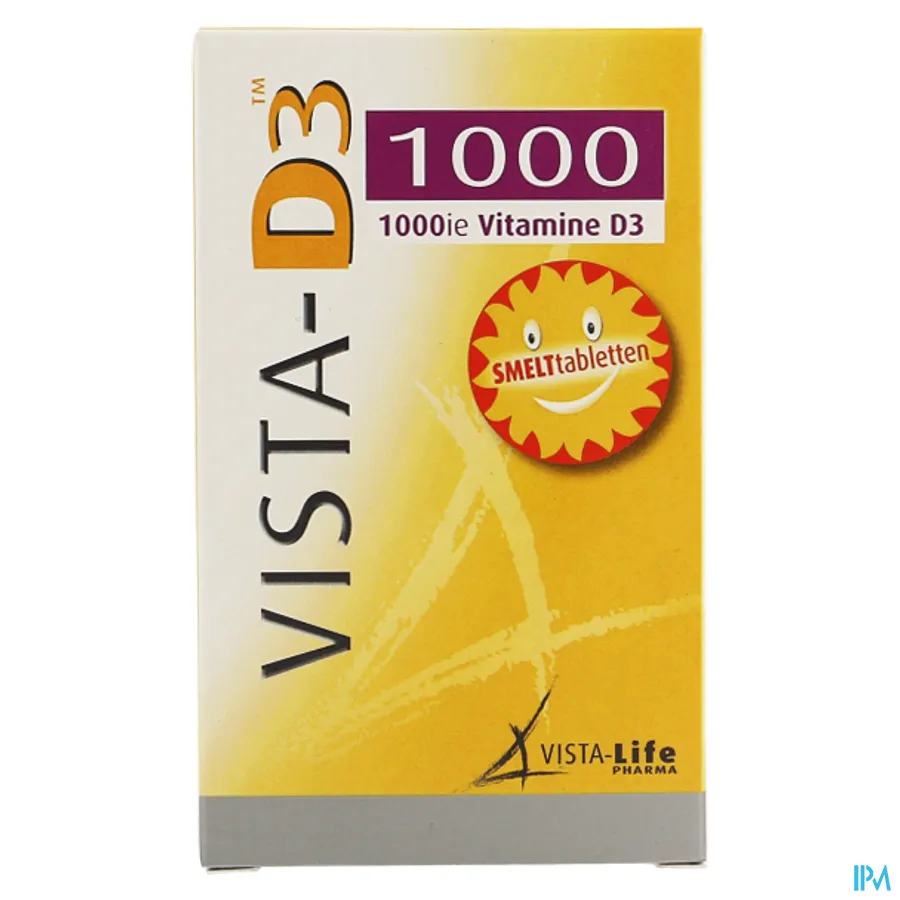 packshot van Vista-D3 1000 IE Vitamine D3 120 Smelttabletten