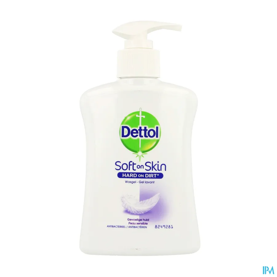 packshot van Dettol Soft on Skin Hard on Dirt Wasgel 250 ml
