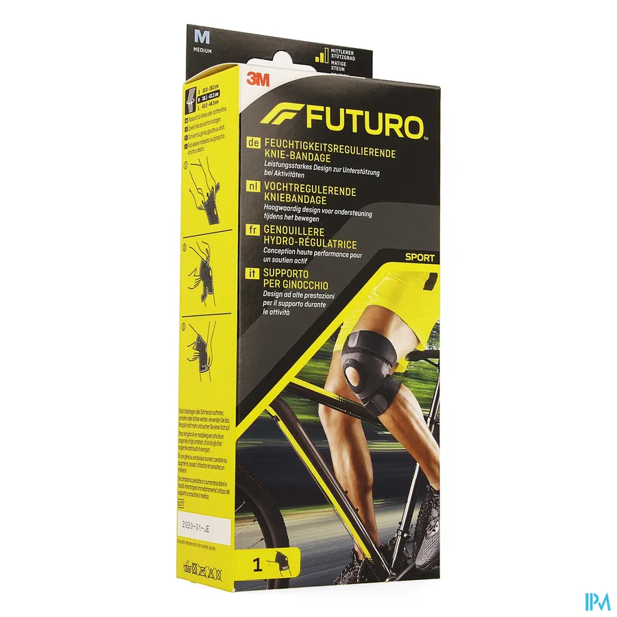 packshot van Futuro Sport Vochtregulerende Kniebandage Maat Medium (Middelmatige Steun)