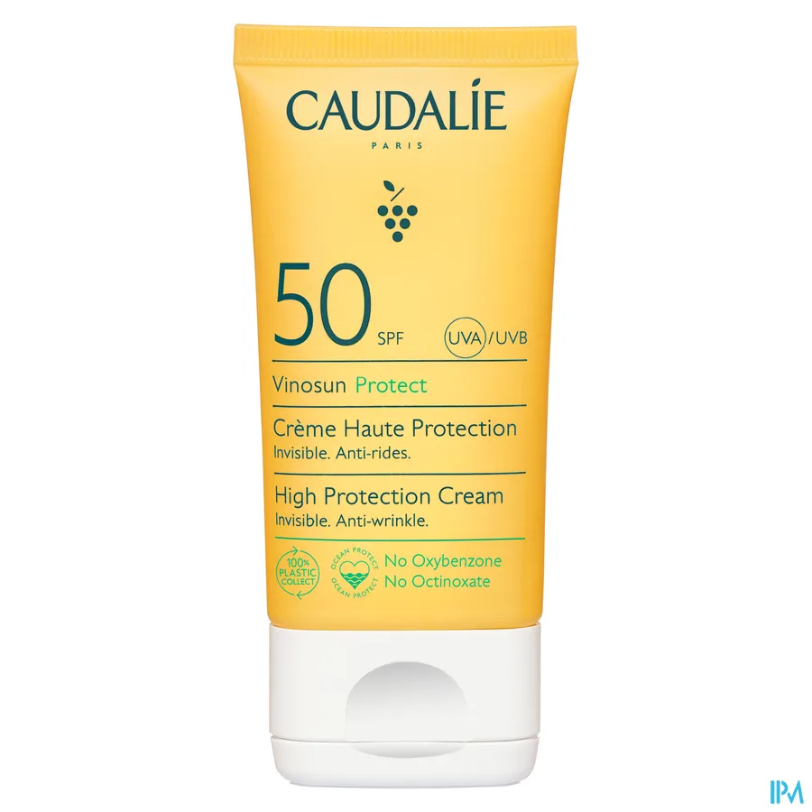 packshot van Caudalie Vinosun Creme Hoge Bescherming SPF 50 50 ml