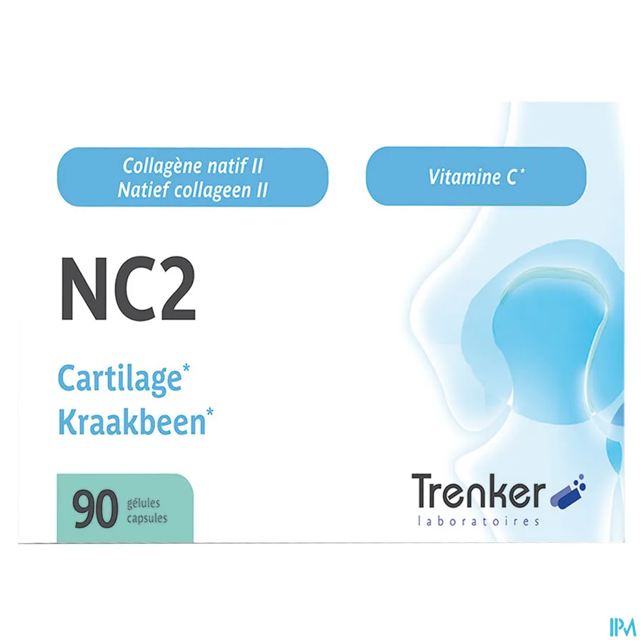 packshot van NC2 met Natief Collageen type II en Vitamine C 90 Capsules