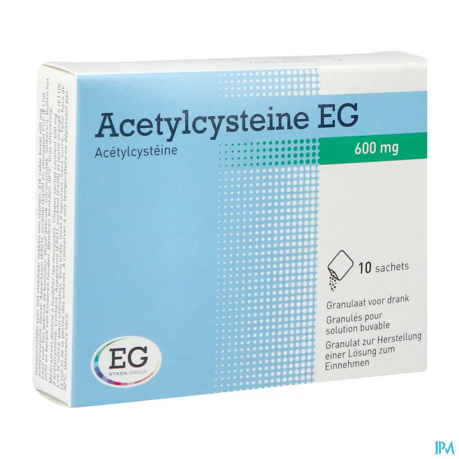 packshot van Acetylcysteïne EG 600 mg 10 Zakjes