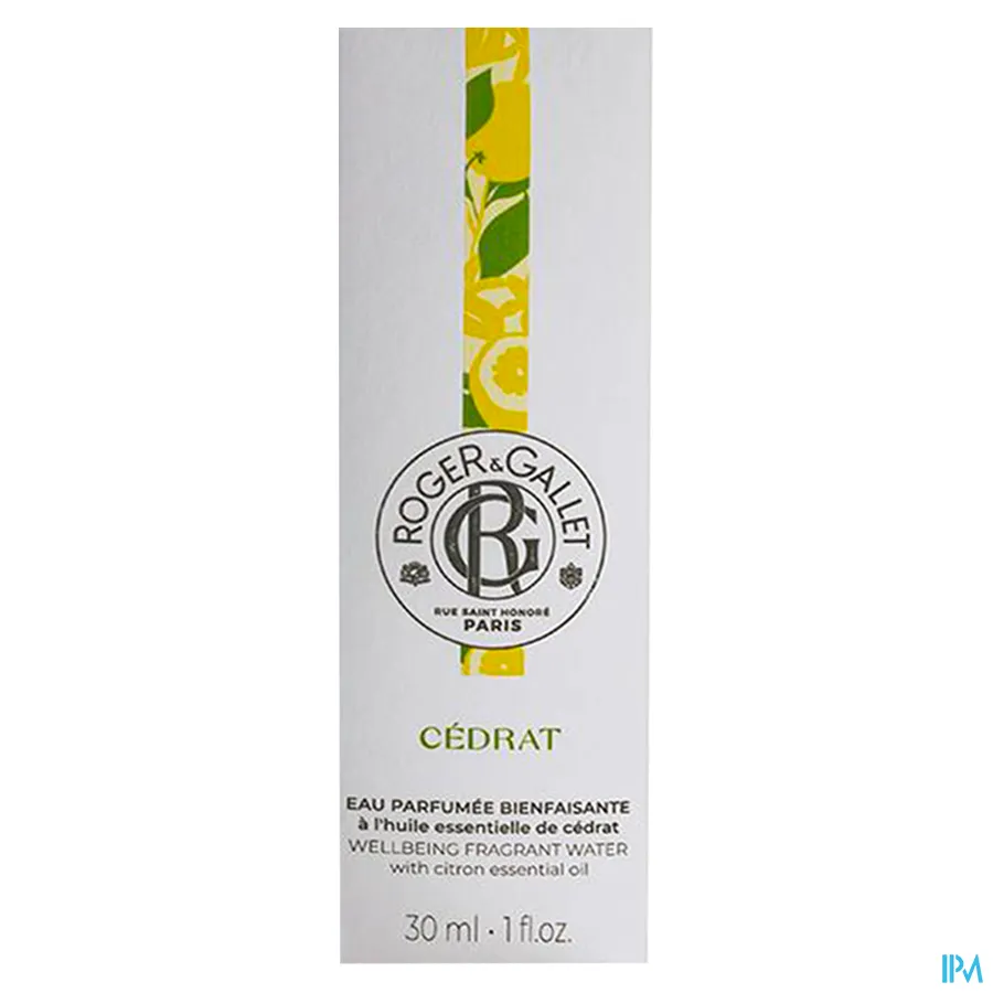 packshot van Roger & Gallet Cedrat Geparfumeerd Water 30 ml