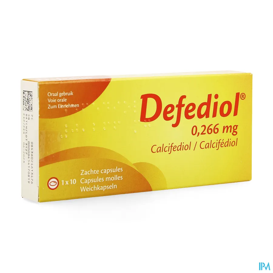 packshot van Defediol 0,266 mg 10 capsules